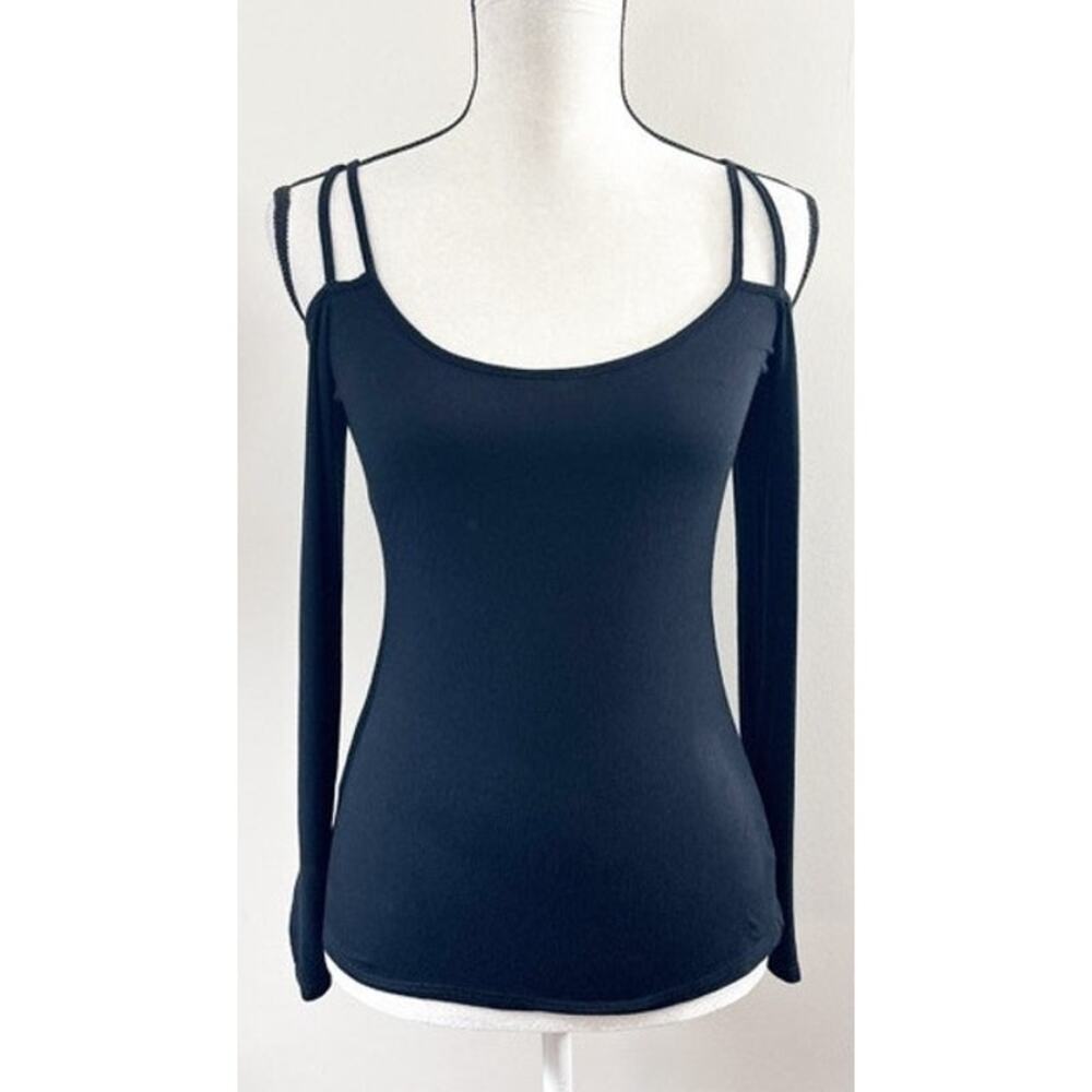 Guess Vintage Black Off-Shoulder Double-Strap Top - Size M